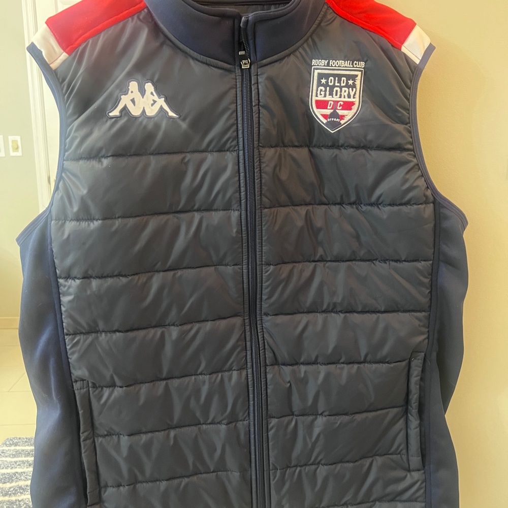 Kappa Black Puffer Vest with White Logo